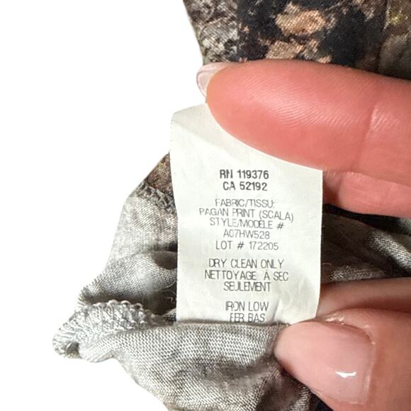 Helmut Lang Graphic Top Scoop Neck Abstract Print Grey Size P Minimal Grunge - Picture 5 of 7